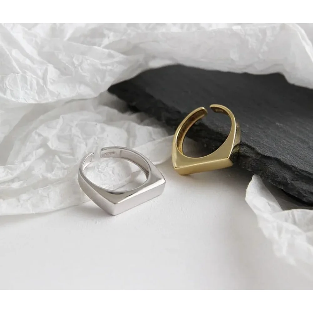 NEW Unisex Men's Ring Adjustable Gold-Plated‎ S925, Size Small